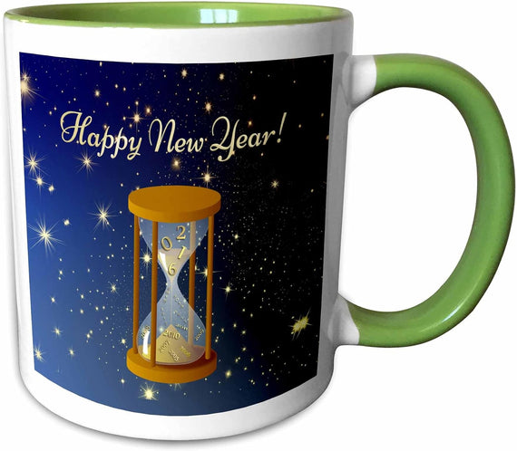 Hour Glass Years Falling, Happy New Year Ceramic Mug
