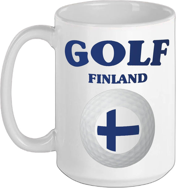 Golf Finland Ball Logo Emblem Country Symbol Men's Golfing Ceramic Mug