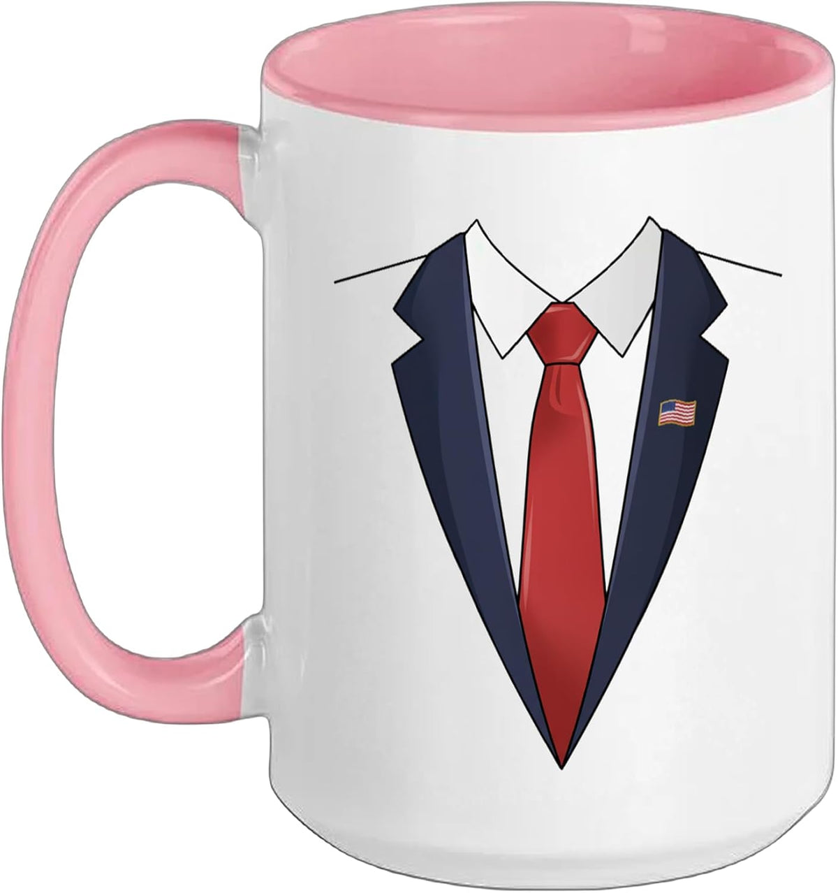 Usa Patriotic Suit And Tie, American Flag Lapel Pin Ceramic Mug