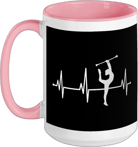 Twirler Mom Twirler Majorettes Baton Twirling Heartbeat Ceramic Mug