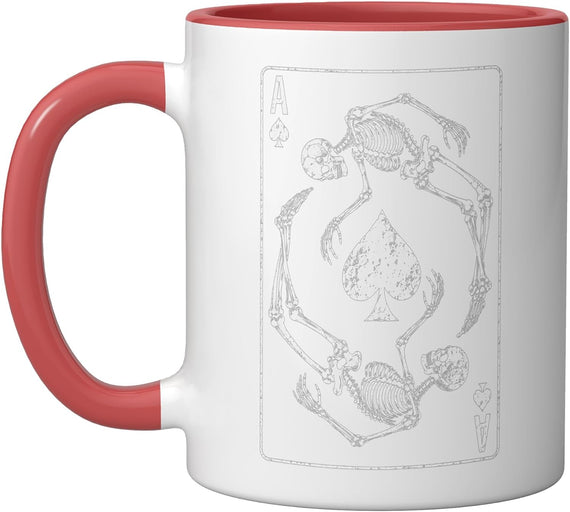 Goth Punk Ace Of Spades Card Shark Gambler Skeleton Halloween Mug