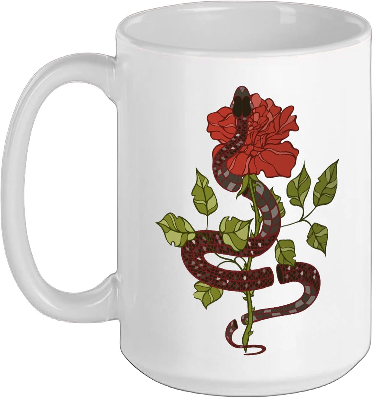 Emo Goth Y2k Alt Fairy Grunge Graphic Flower Rose Snake Ceramic Mug