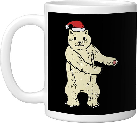 Christmas Flossing Polar Bear Floss Santa Animal Ceramic Mug