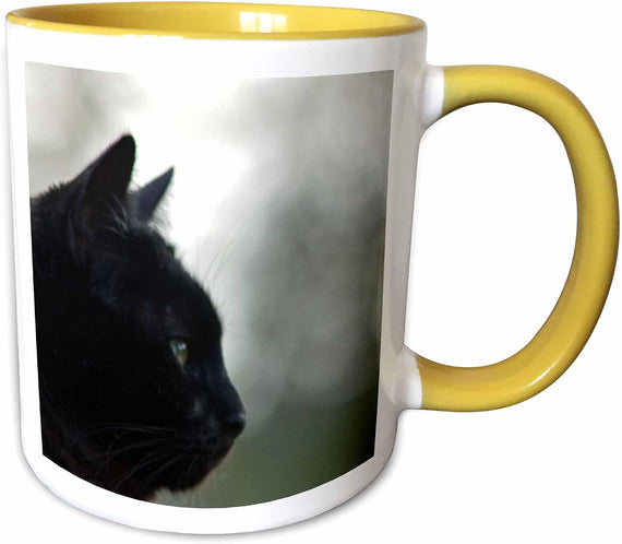 Black Cat Profile Ceramic Mug