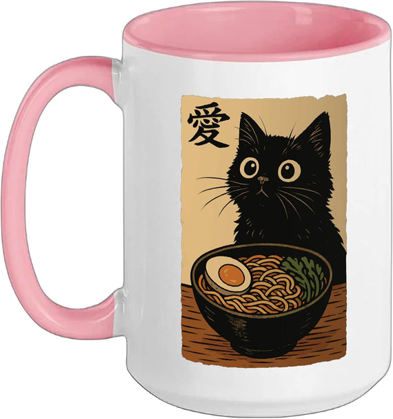 Cat Ramen Japanese Kawaii Anime Cat Graphic Ceramic Mug