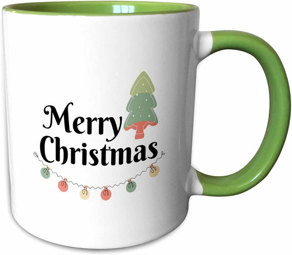 Merry Christmas with Tree & Balls Ceramic Mug