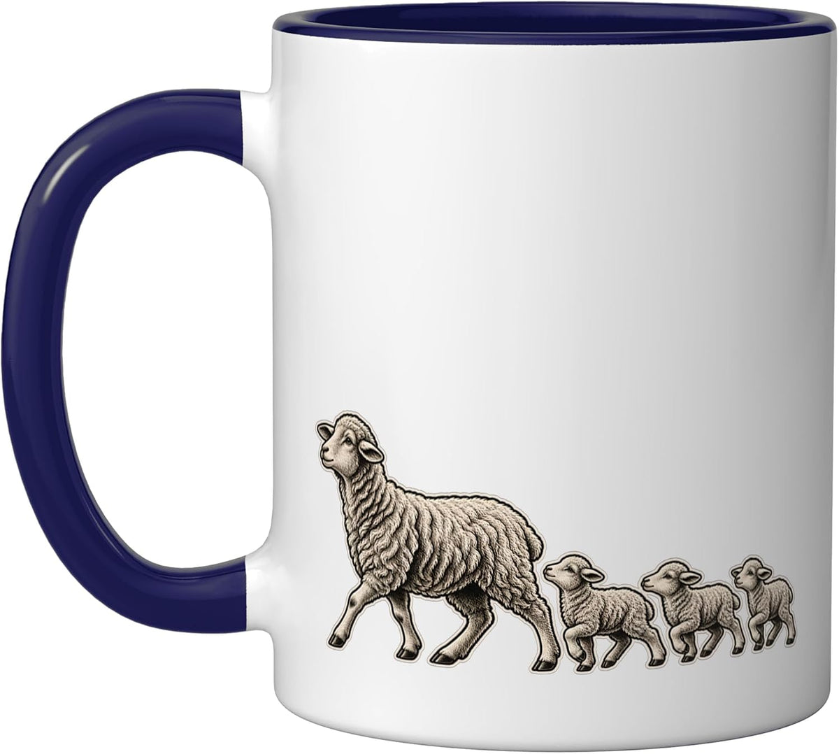 Sheep Family Lamb Farmer Pasture Life Christmas Ceramic Mug