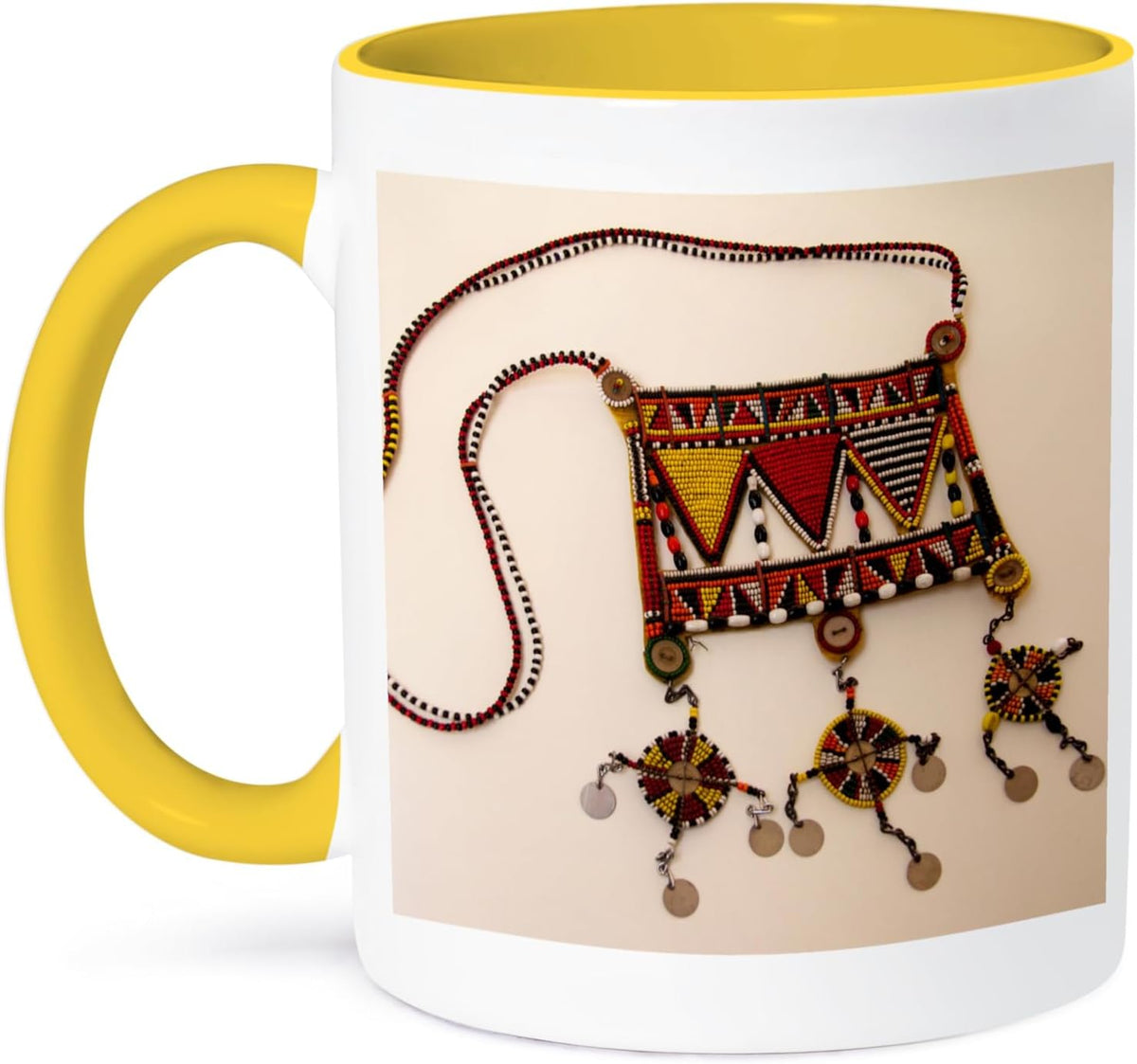 Africa Kenya Maasai Tribal Beadwork Ceramic Mug