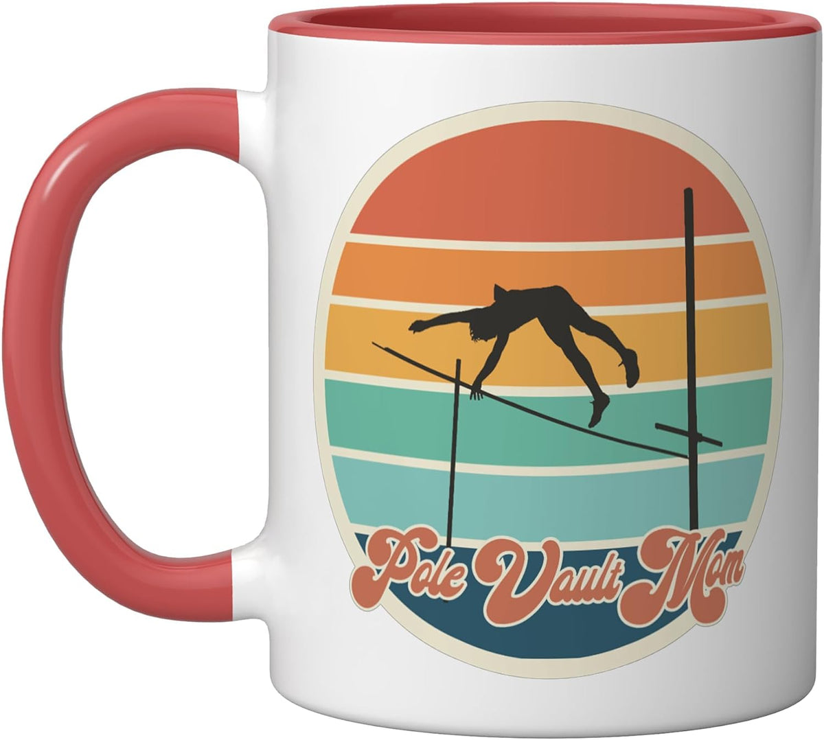Pole Vault Mom - Sunset Distressed Worn Look Pole Vaulting Ceramic Mug