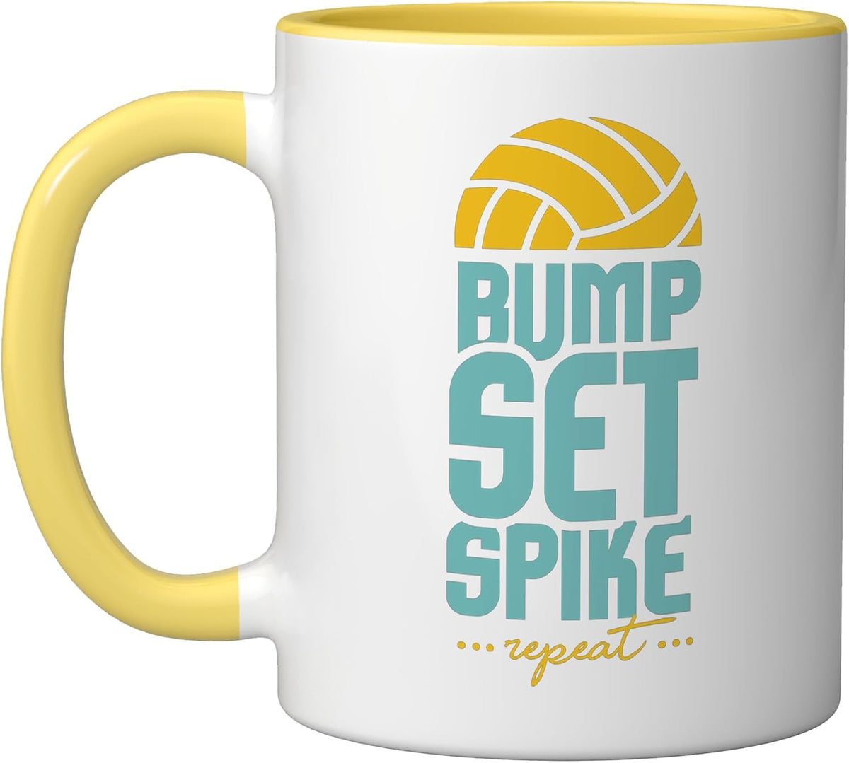 Volleyball Bump Set Spike Repeat I Volleyball Ceramic Mug