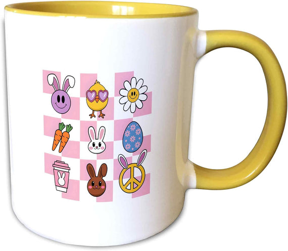 Happy Easter Image Of Bunnies, Chicks, Eggs Ceramic Mug