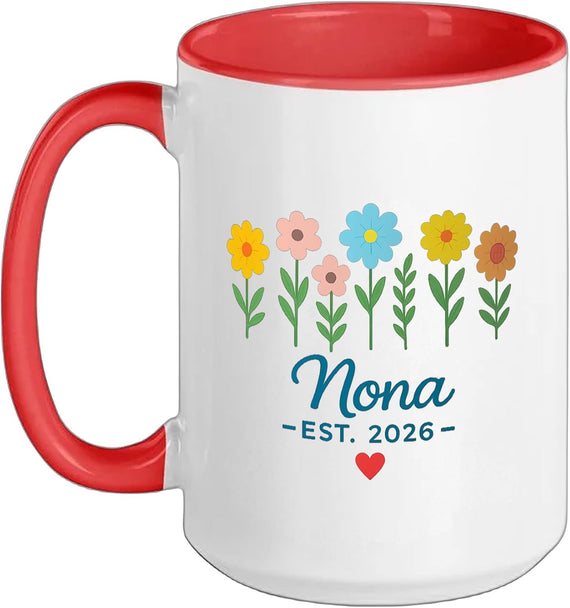 Nona Est 2026 Wildflower Grandma Ceramic Mug