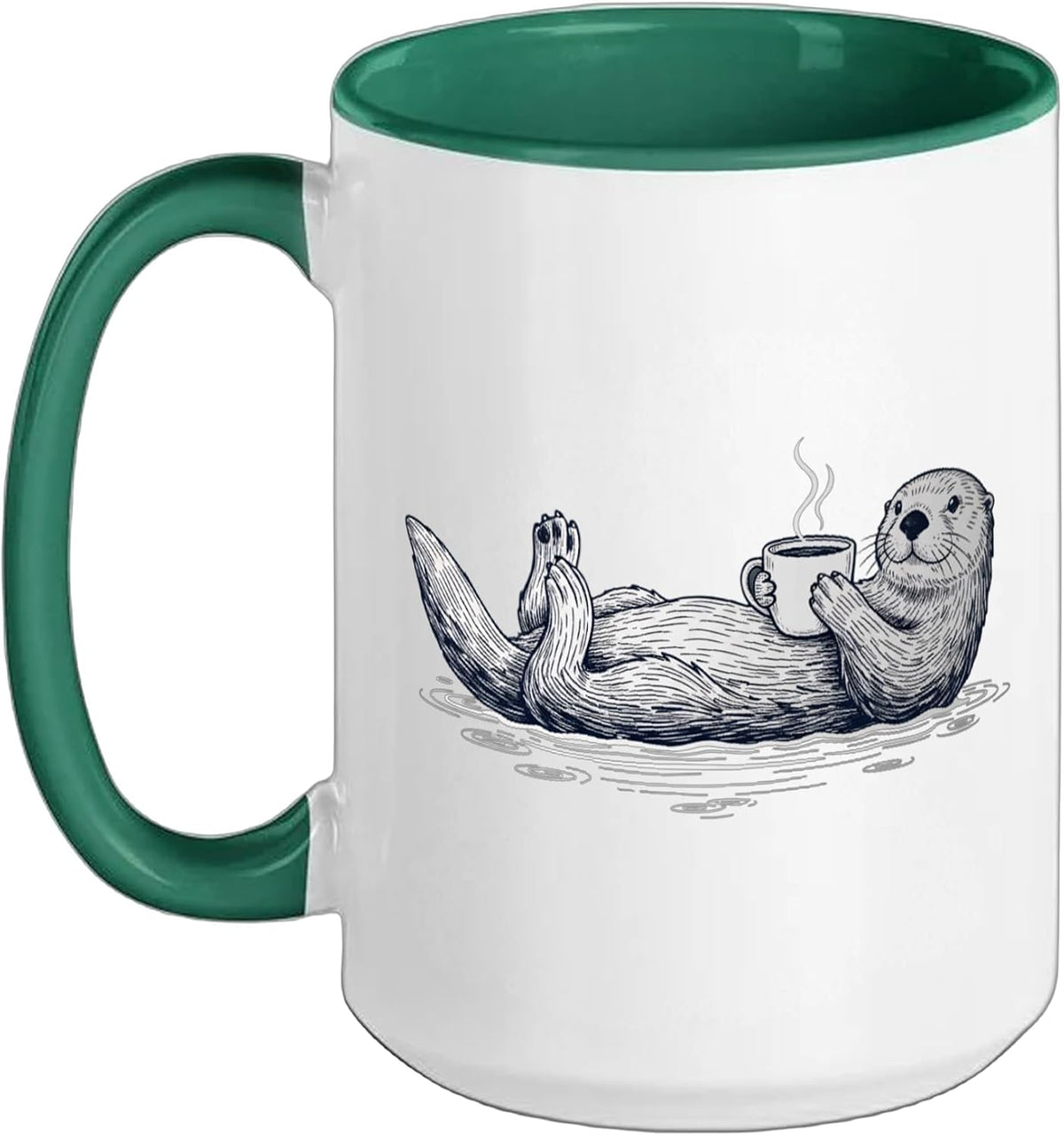 Otter With Coffee Dad Sea Creature Lover Mug Design Ceramic Mug