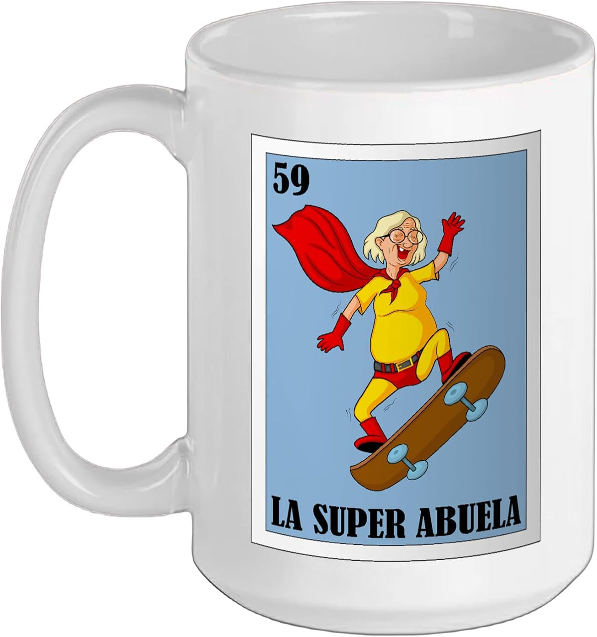 Funny Mexican Grandma Design - La Super Abuela Christmas Ceramic Mug