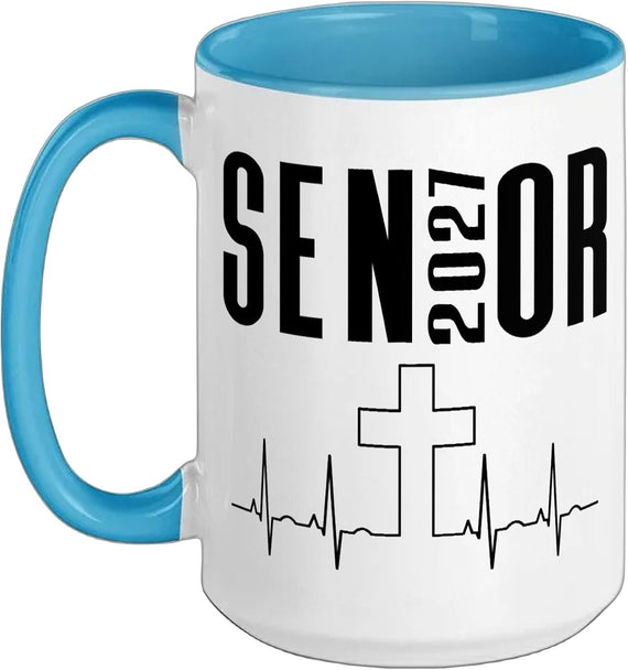 Senior 2027 Christian Design Class Of 27 High School Ceramic Mug