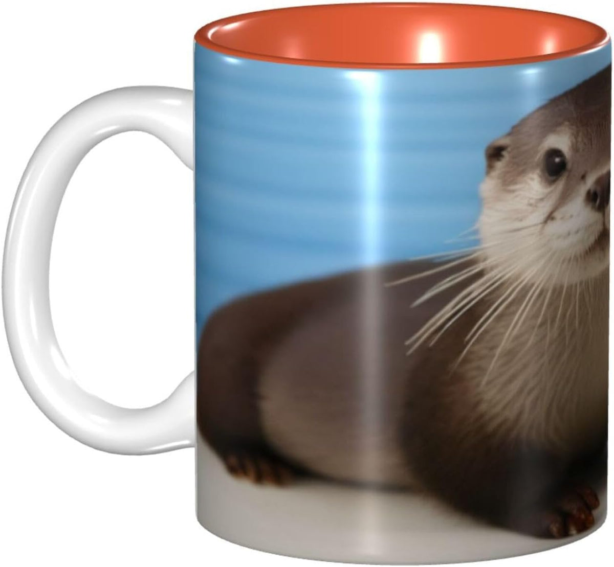 Cute Otter, Classic Ceramic Inner Color Mugs, Cute Tea Ceramic Mug