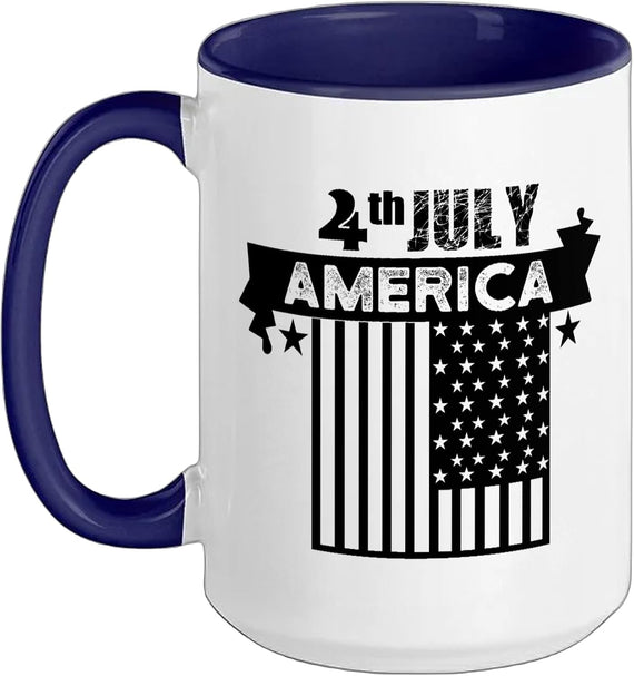 4th July America Flag Patriotic Celebration Independence Ceramic Mug