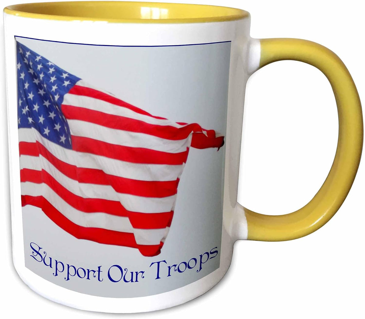 An American Flag-Support Our Troops Ceramic Mug