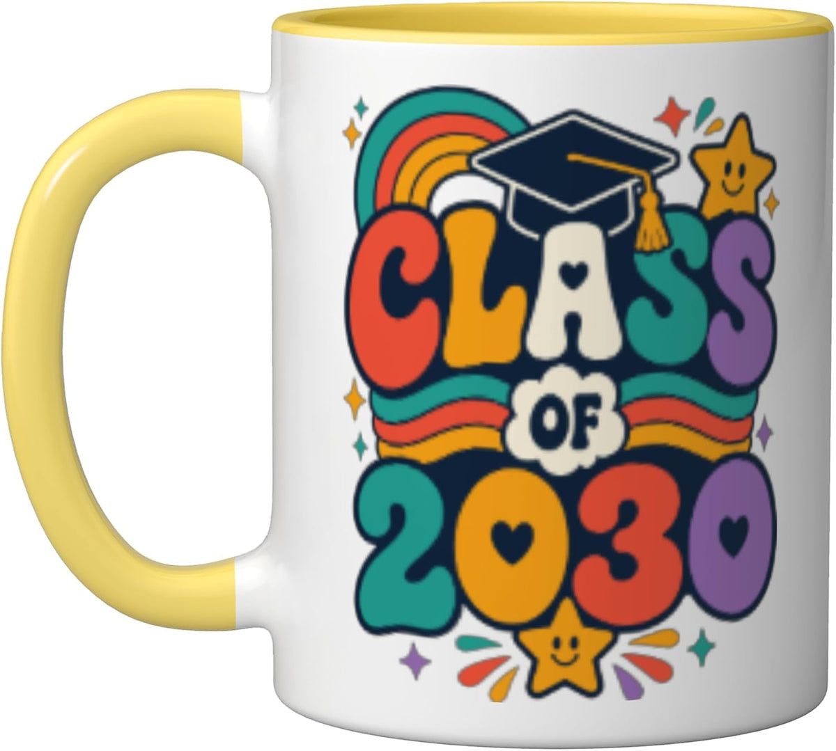 Class Of 2030 Retro Graduation Graphic Ceramic Mug