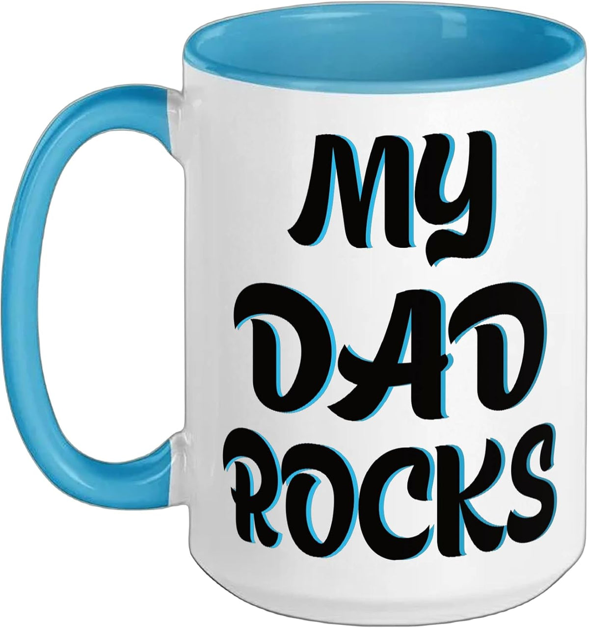 My Dad Rocks T-Shirt Daddy Pa Fathers Day Best Dad Ceramic Mug