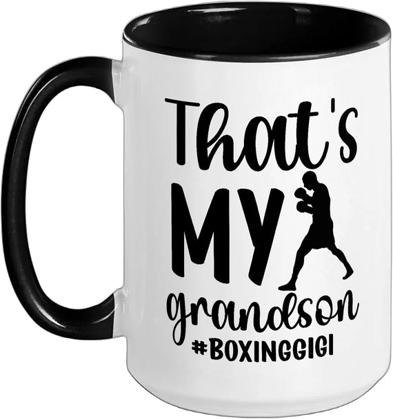 That's My Grandson Boxing Gigi Grandma Proud Boxing Gigi Ceramic Mug