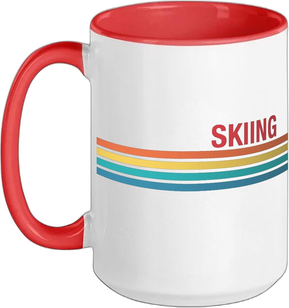Skiing Retro Style Ceramic Mug