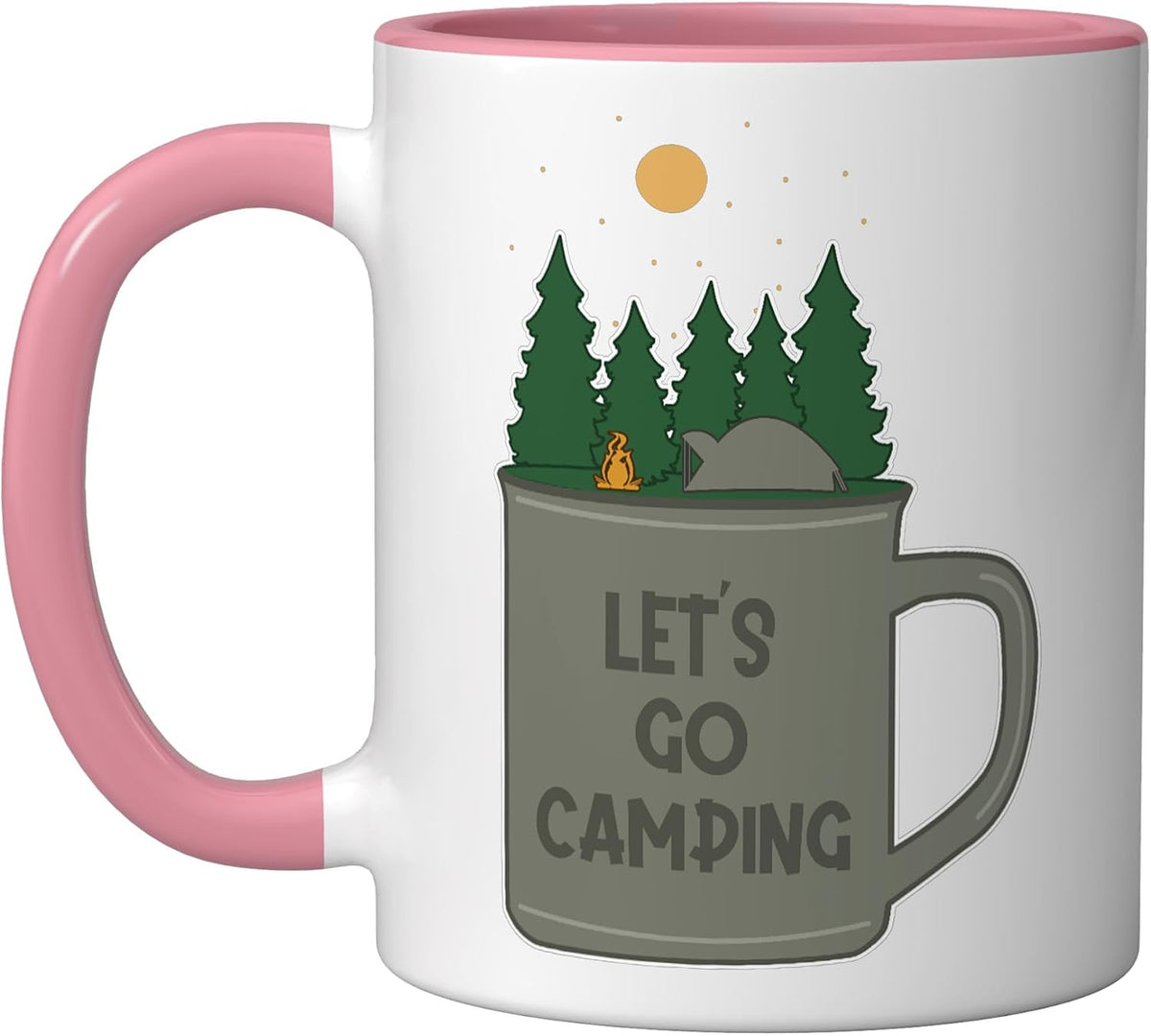 Let's Go Camping Backpacking Campgrounds Glamping Camping Ceramic Mug