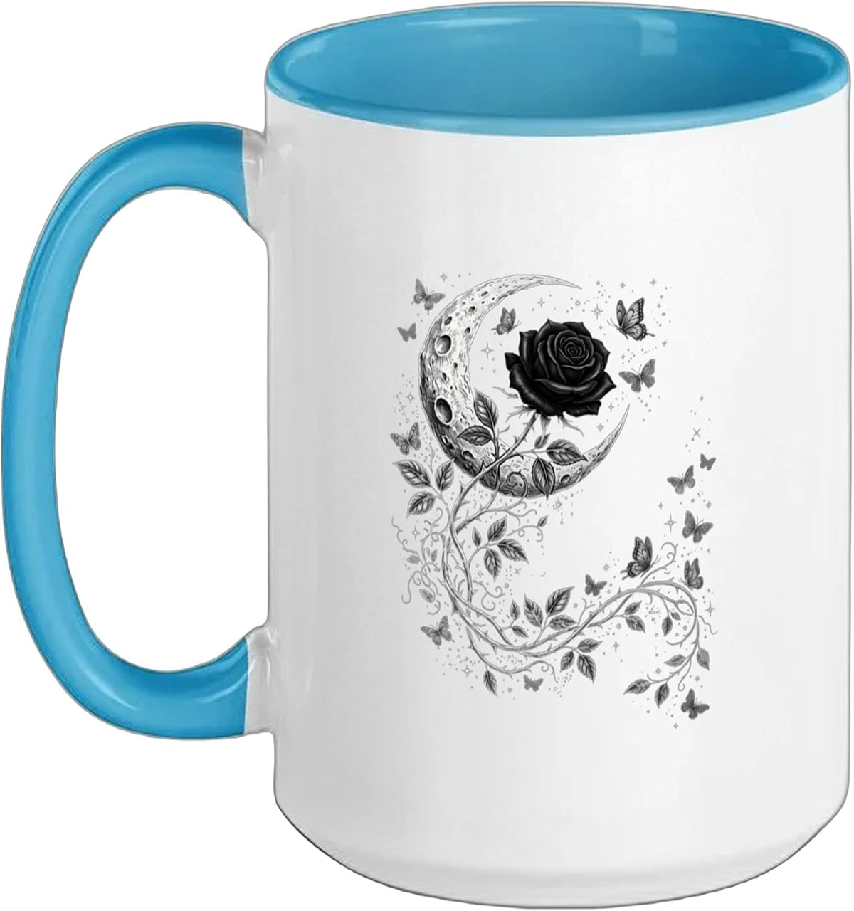 Black Rose Flower Botanist Garden Flower Black Rose Ceramic Mug