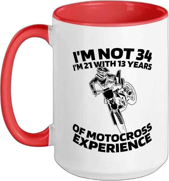 34 Years Old Mx Motocross Dirt Bike Supermoto 34th Ceramic Mug