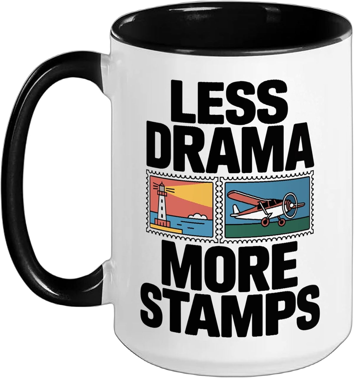 Funny Stamp Collecting Less Drama More Stamps Ceramic Mug