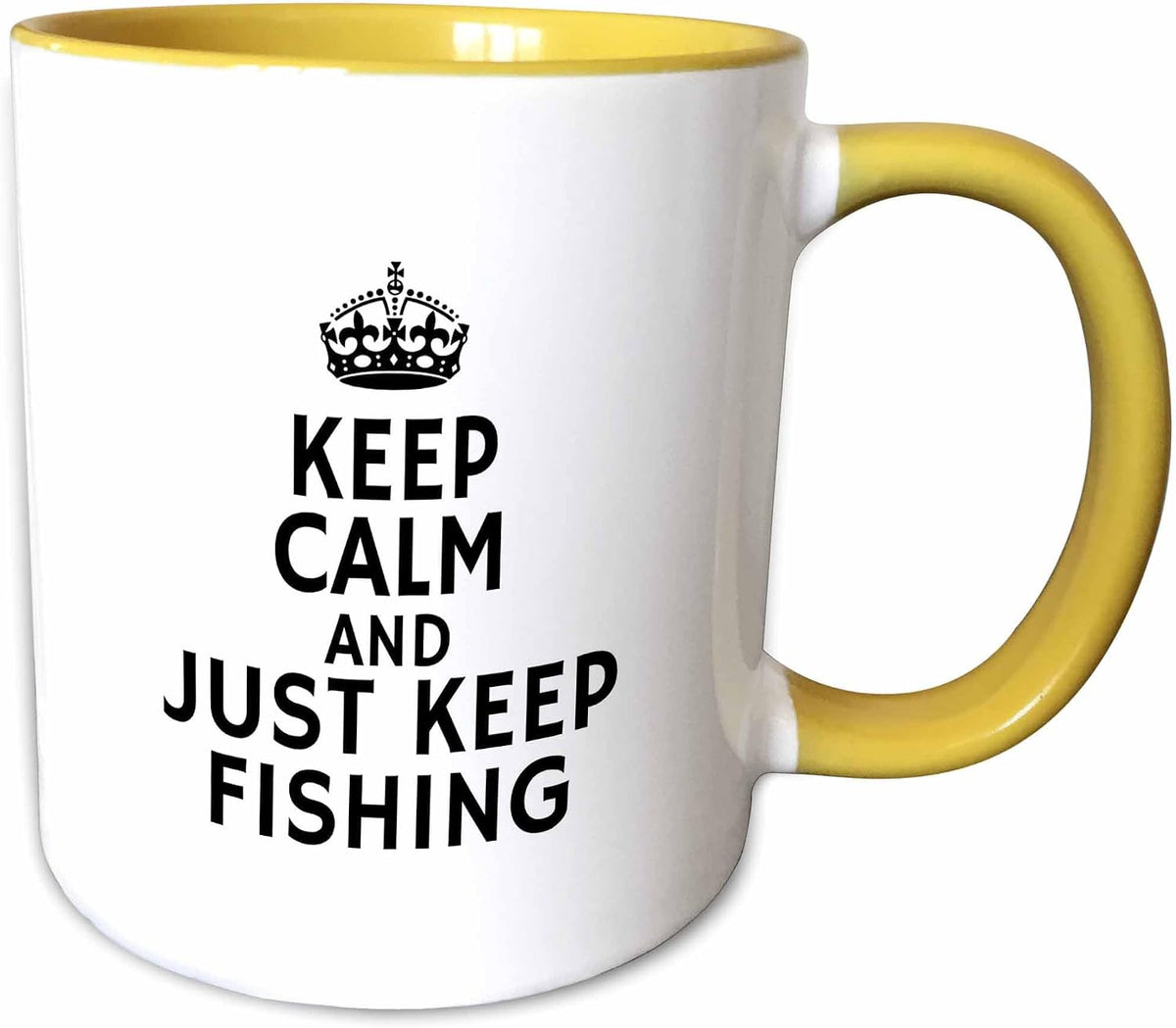 Keep Calm & Just Fishing Typography Ceramic Mug