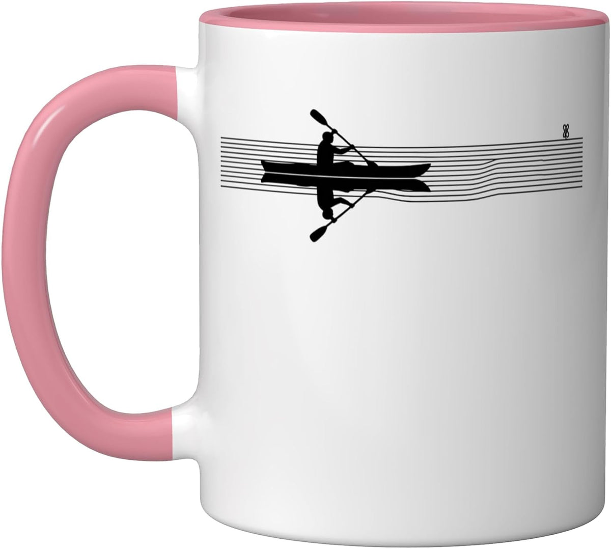 Kayaking Retro Lines Kayak Silhouette Paddling Men Ceramic Mug