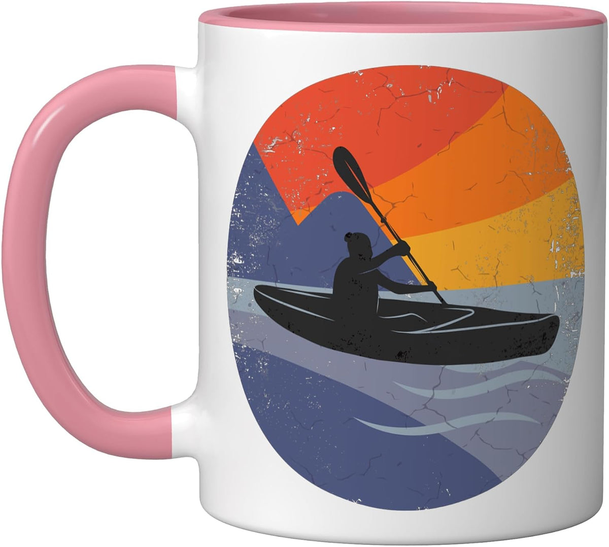 Kayak Canoe Rafting Paddle Water Sports Vintage Kayaker Ceramic Mug