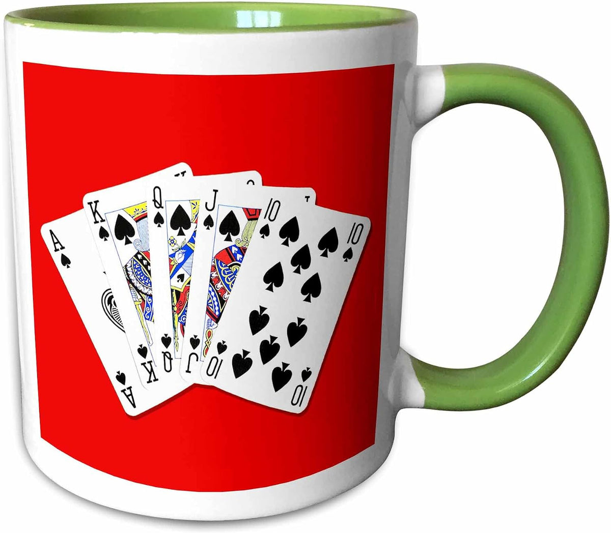 Poker Royal Flush Spades Red Casino Ceramic Mug