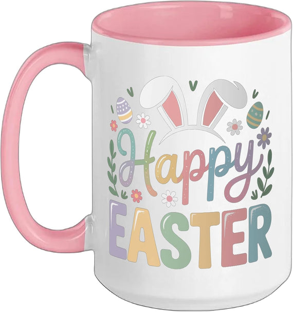 Happy Easter Sayings Egg Bunny Ceramic Mug