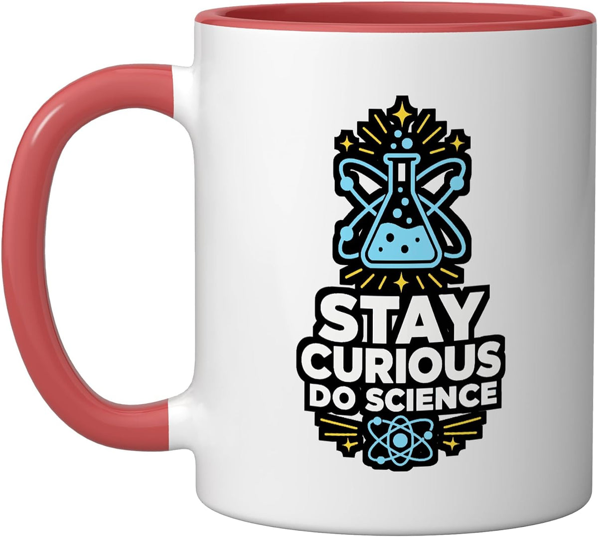Stay Curious Do Science Flask Atom Chemistry Ceramic Mug