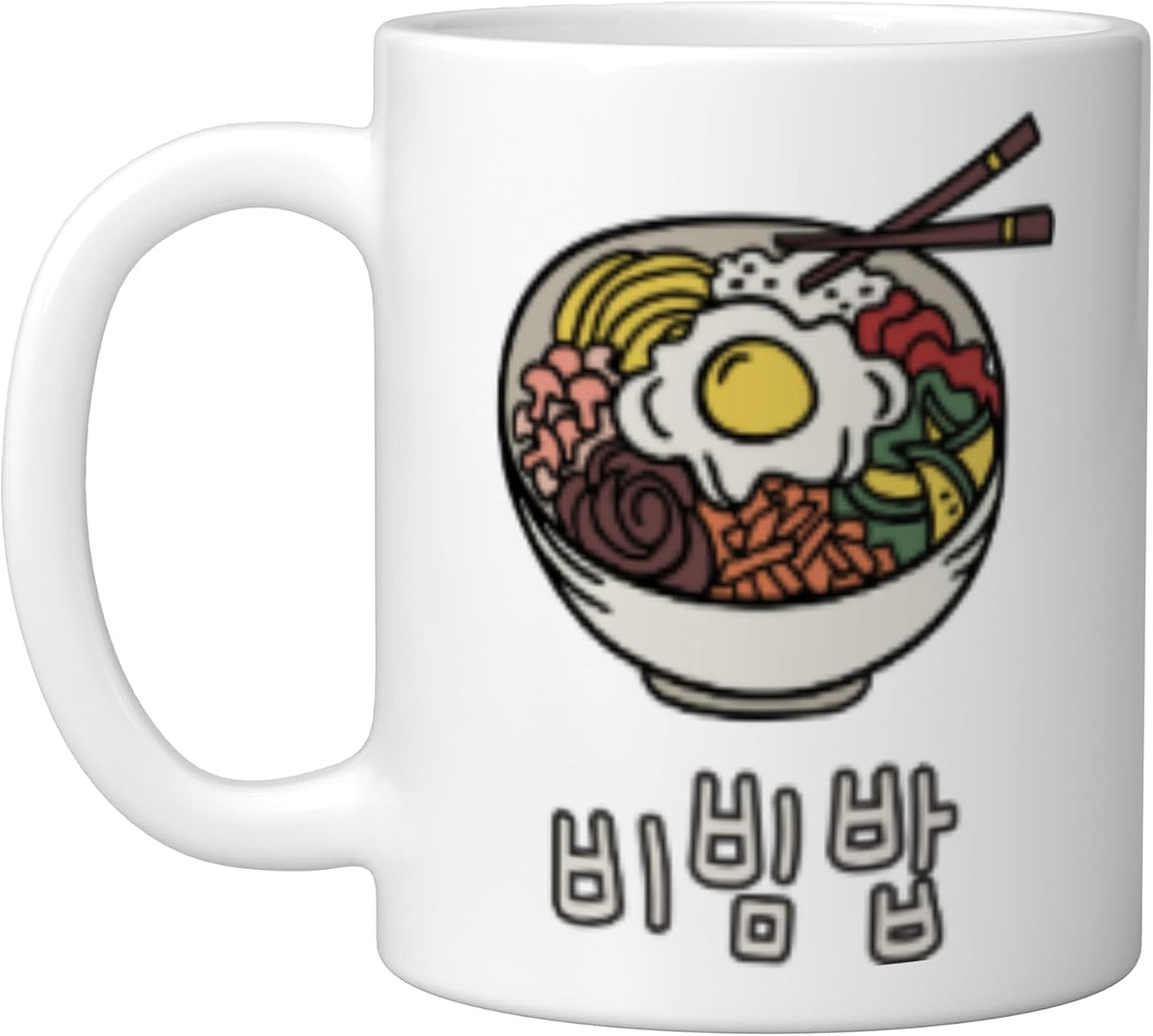 Bibimbap Bowl Korean Food Hangeul Characters Hangul Ceramic Mug