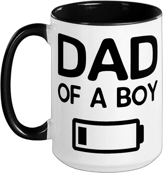 Dad Of A Boy Low Battery Father's Day Halloween Ceramic Mug