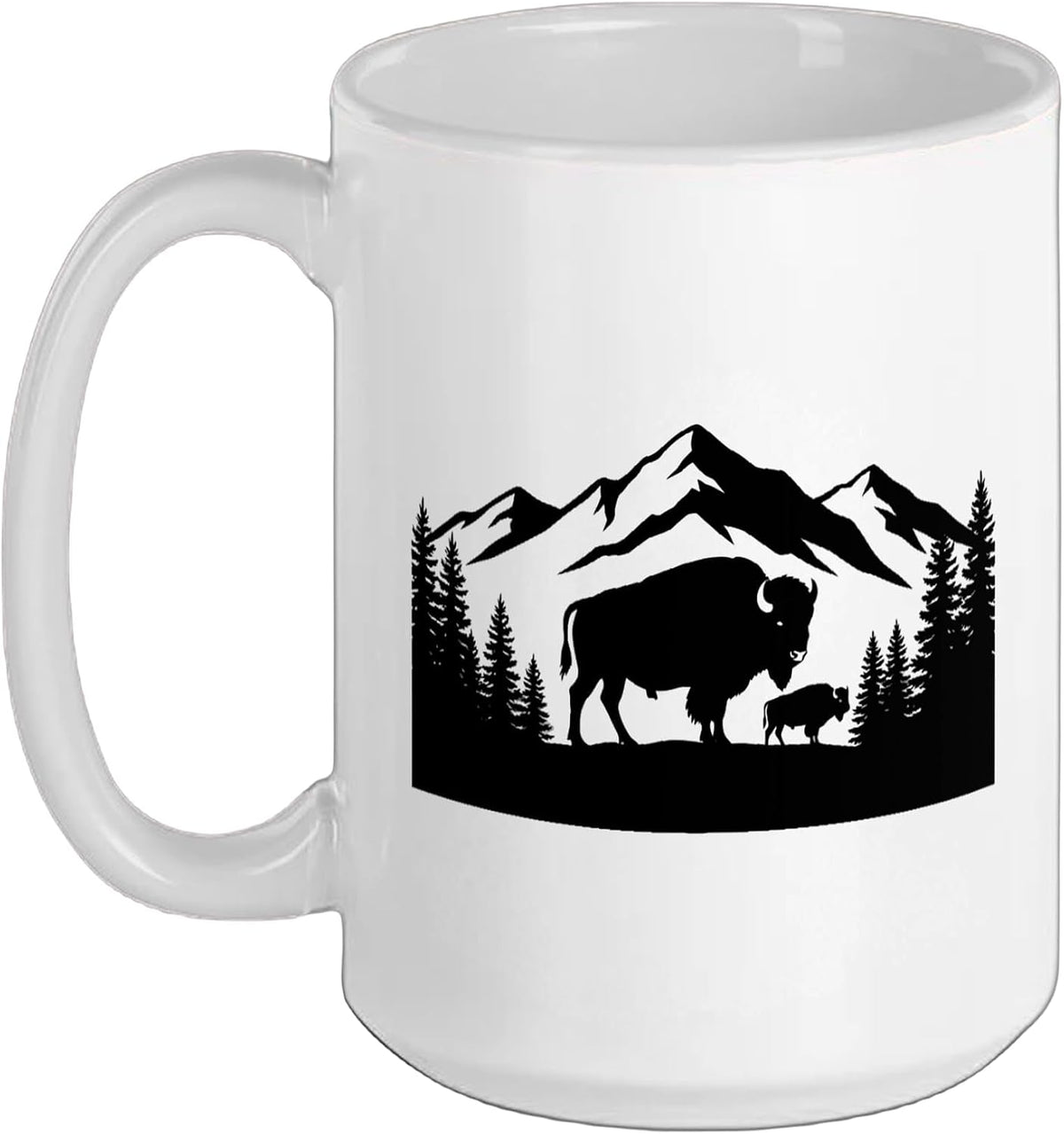 Buffalo Bison Calf Landscape Baby Buffalo Ceramic Mug
