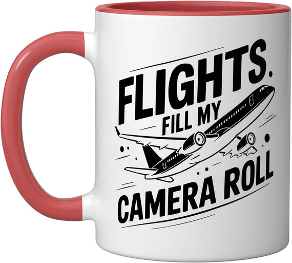 Flights Fill My Camera Roll Plane Ceramic Mug