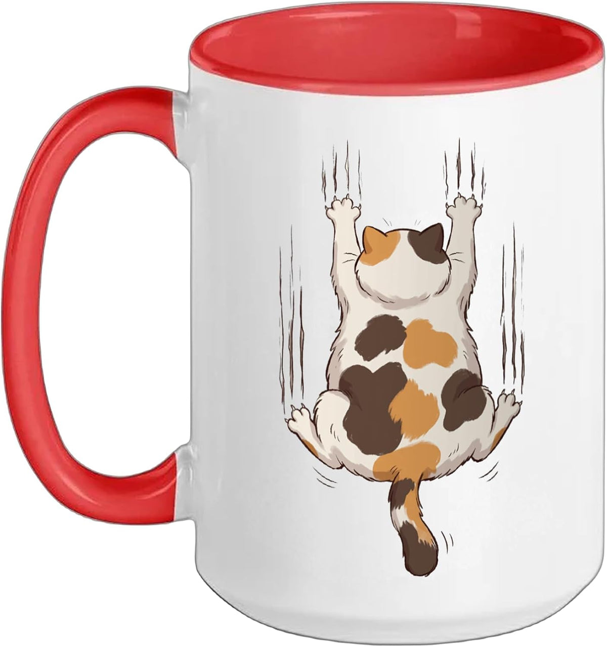 Funny Calico Cat Hanging Kitty Vintage Retro 90s Cat Mom Ceramic Mug