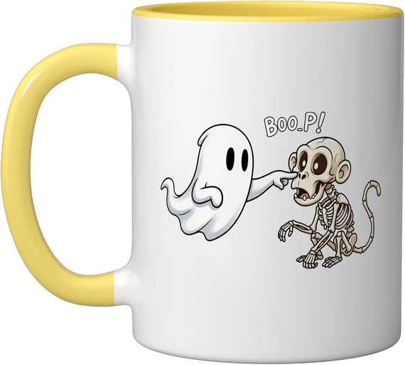 Monkey Boo Boo-P Ghost Halloween Kids Mens Womens Ceramic Mug