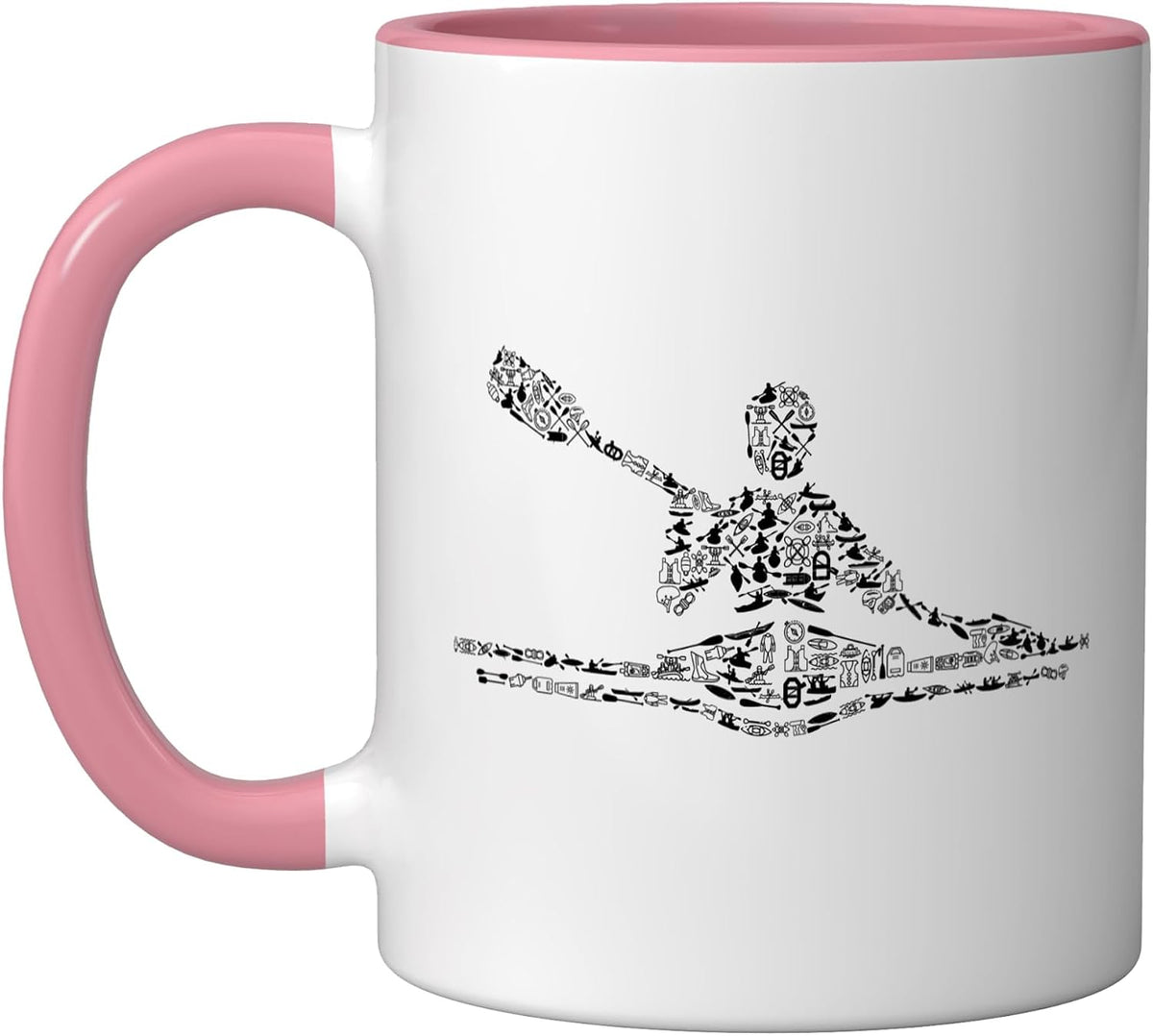 Canoe Shape Collage Kayak Stuff, Kayaker Stuff, Kayaking Ceramic Mug