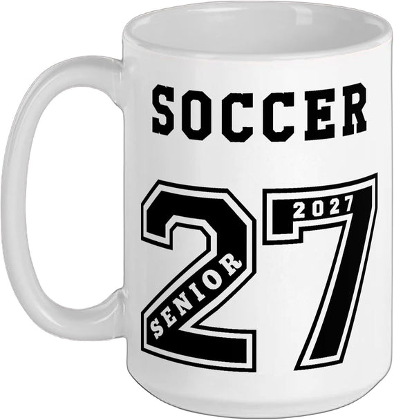 2027 Senior Soccer (On Back) Team Gift - 27 Seniors 2 Ceramic Mug