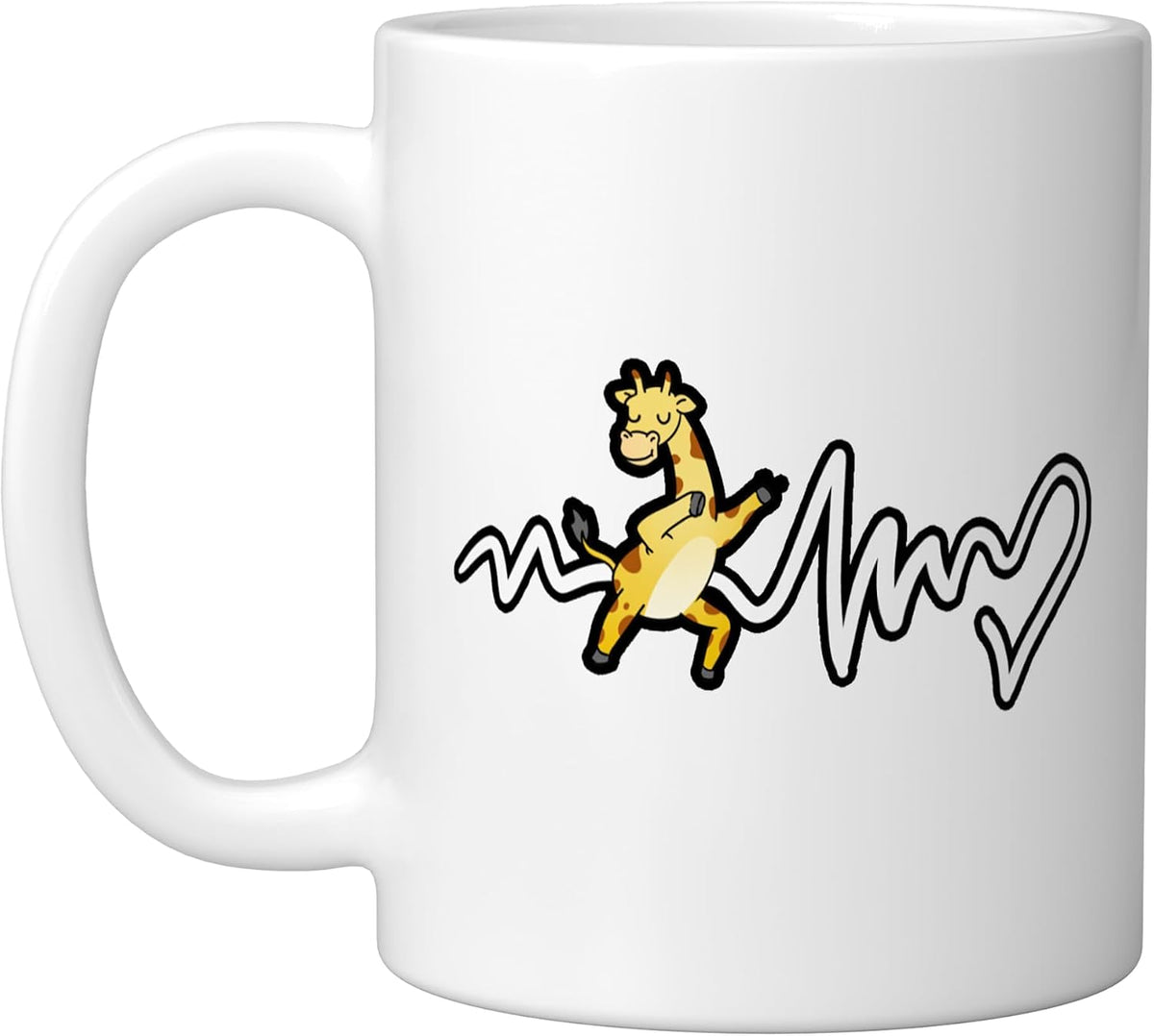 Dabbing Giraffe Heartbeat Giraffe Lover Ceramic Mug
