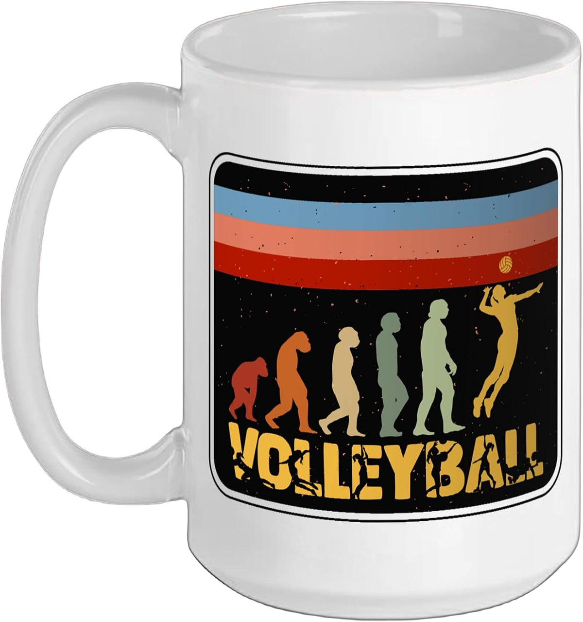 Volleyball Evolution Volleyballs Balls Vintage Volleyball Ceramic Mug