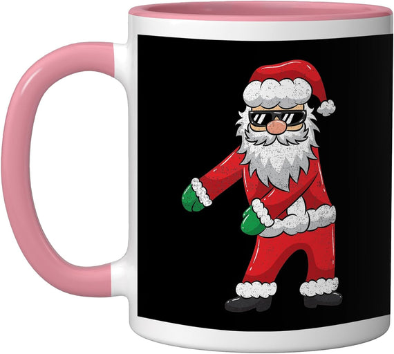 Dabbing Santa with Sunglasses Christmas Ceramic Mug