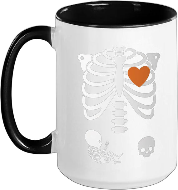 Skeleton Pregnancy Announcement Mom Halloween Expecting Ceramic Mug
