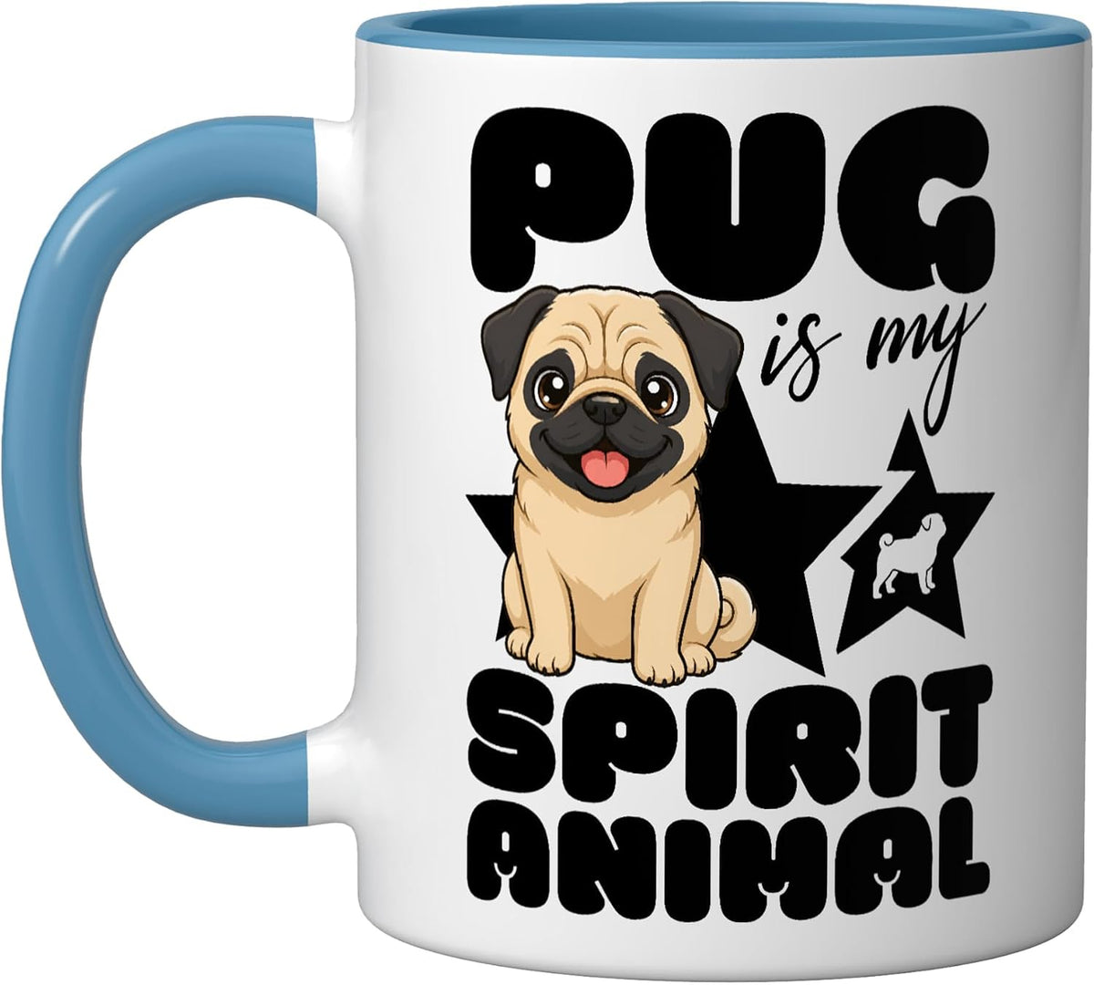 Pug Is My Spirit Animal Kawaii Cartoon Pugs Ceramic Mug