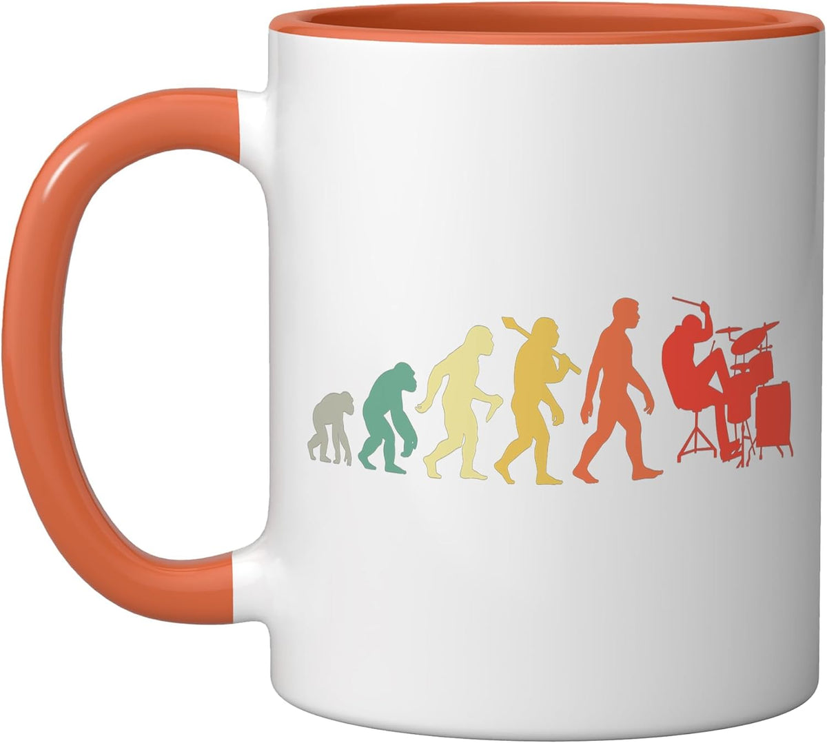 Drummer Evolution Graphic For Musicians And Drummers Music Ceramic Mug